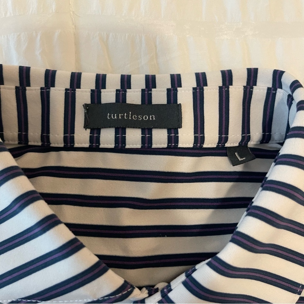 turtleson Striped Performance Golf Polo - Picture 4 of 8